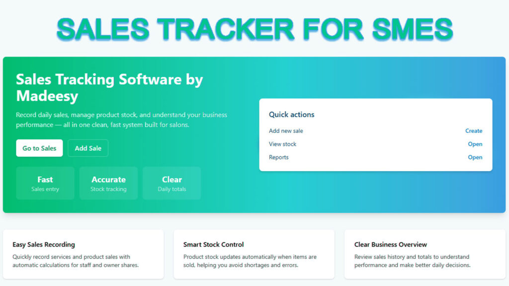 sales trackers for smes by madeesy