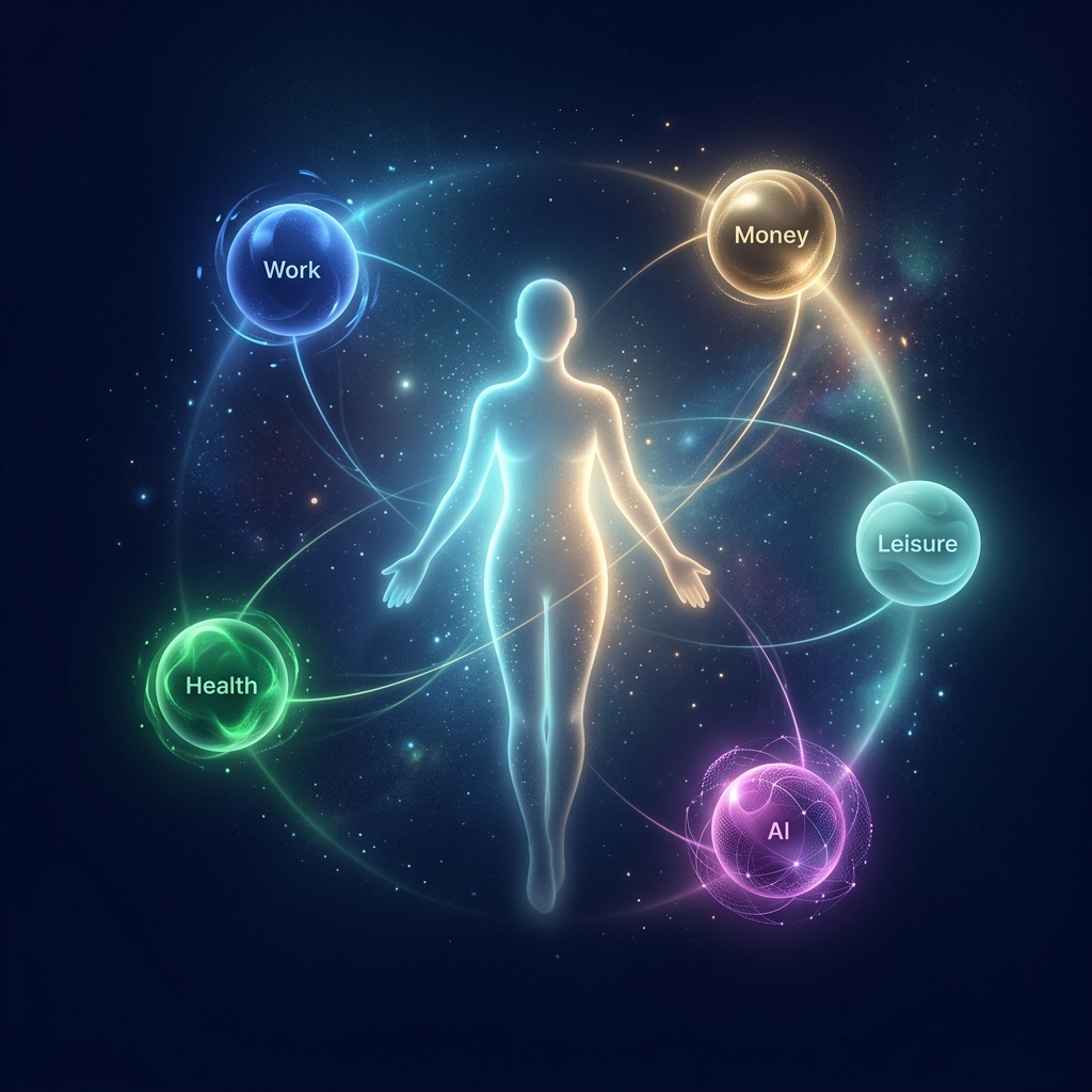 Abstract illustration representing connected life areas
